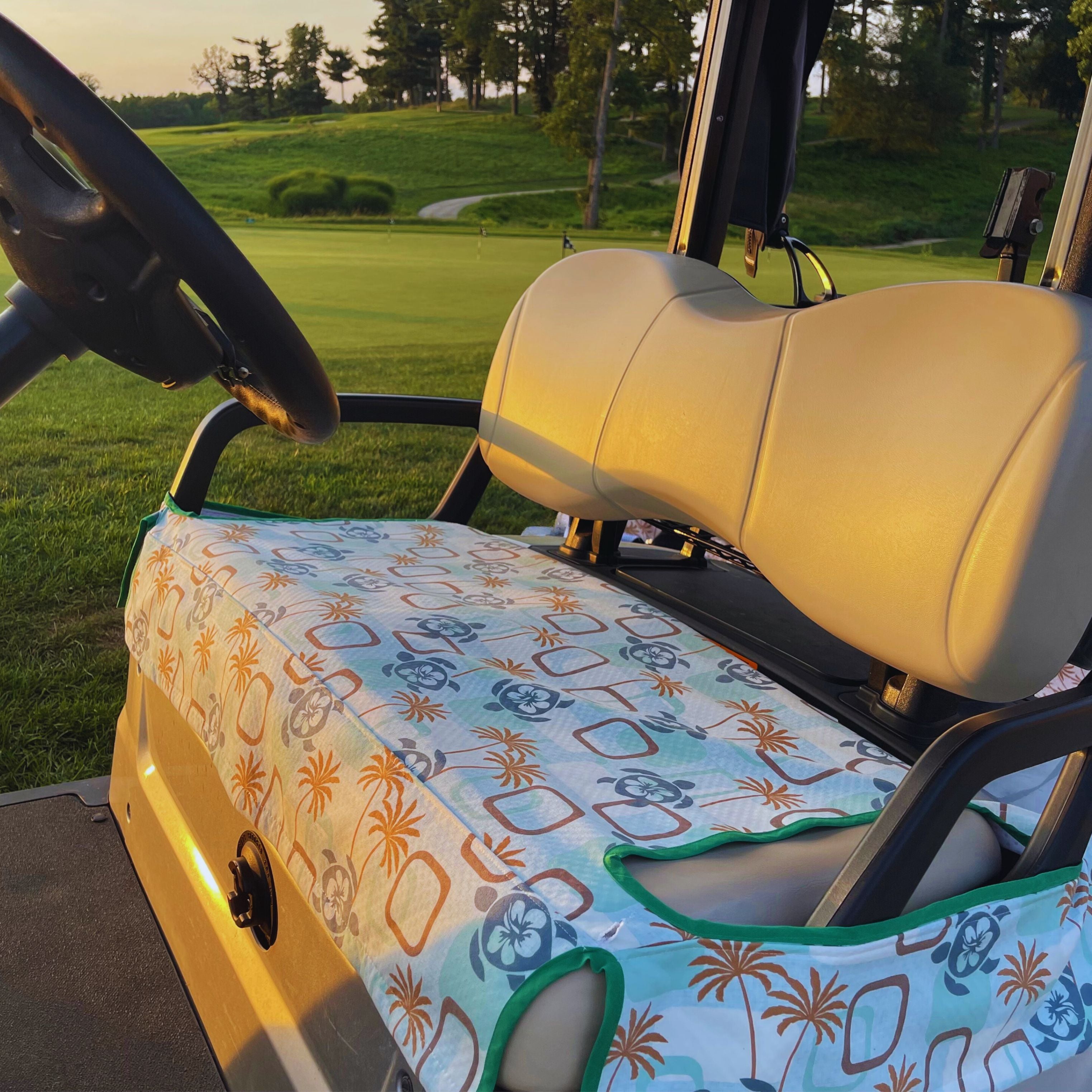 Golf Cart Slip On Bottom Seat Cover With Armrest Openings
