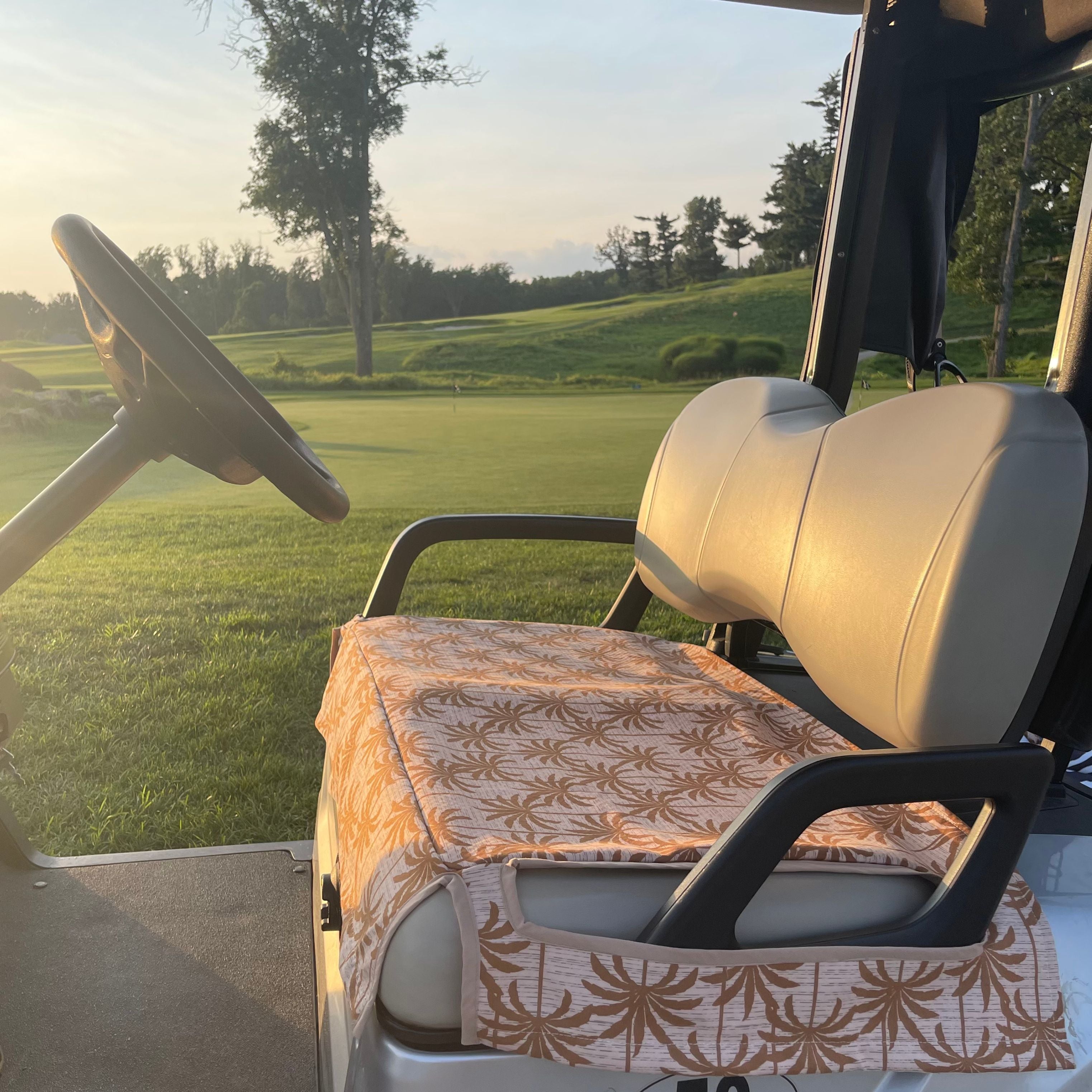 Golf Cart Slip On Bottom Seat Cover With Armrest Openings
