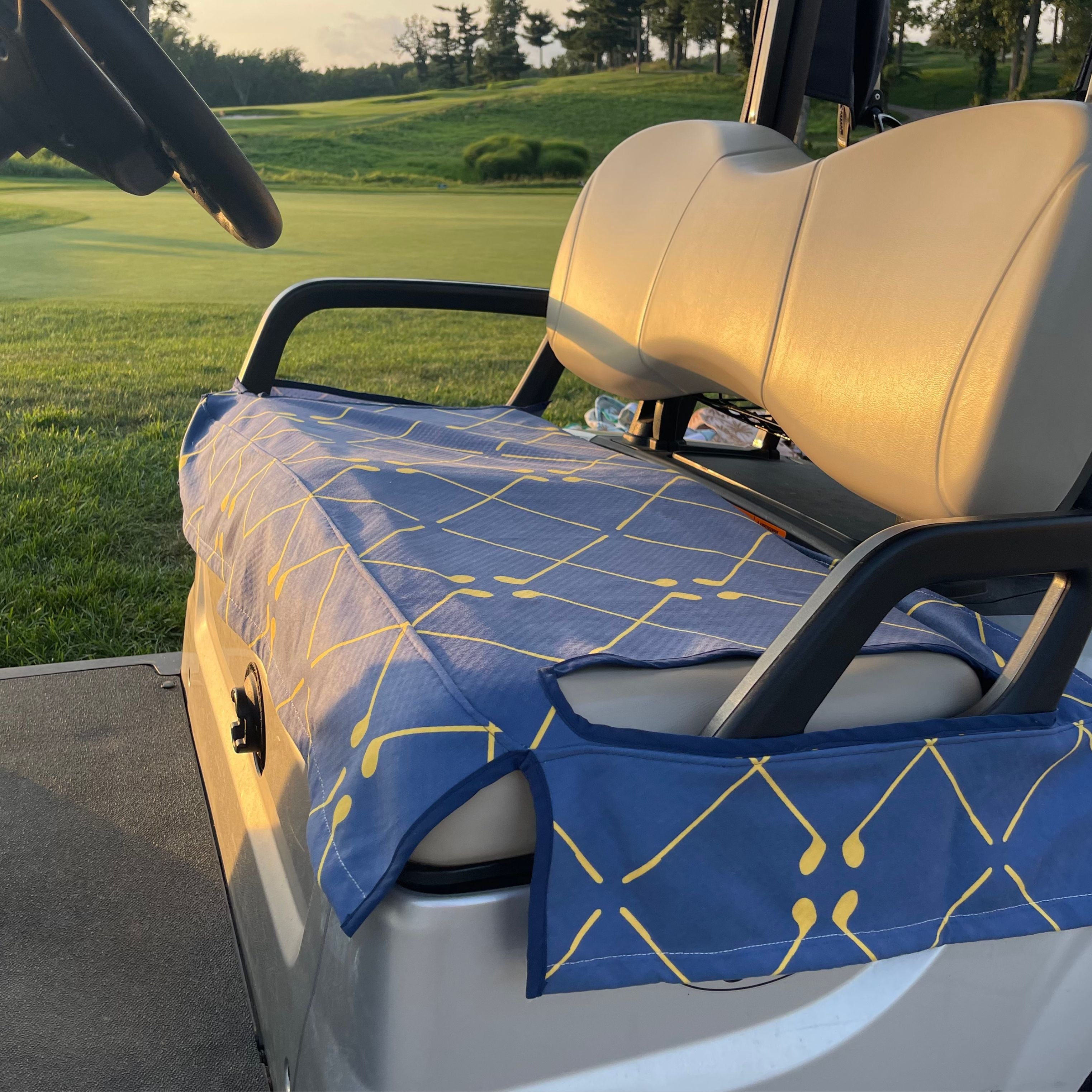 Golf Cart Slip On Bottom Seat Cover With Armrest Openings