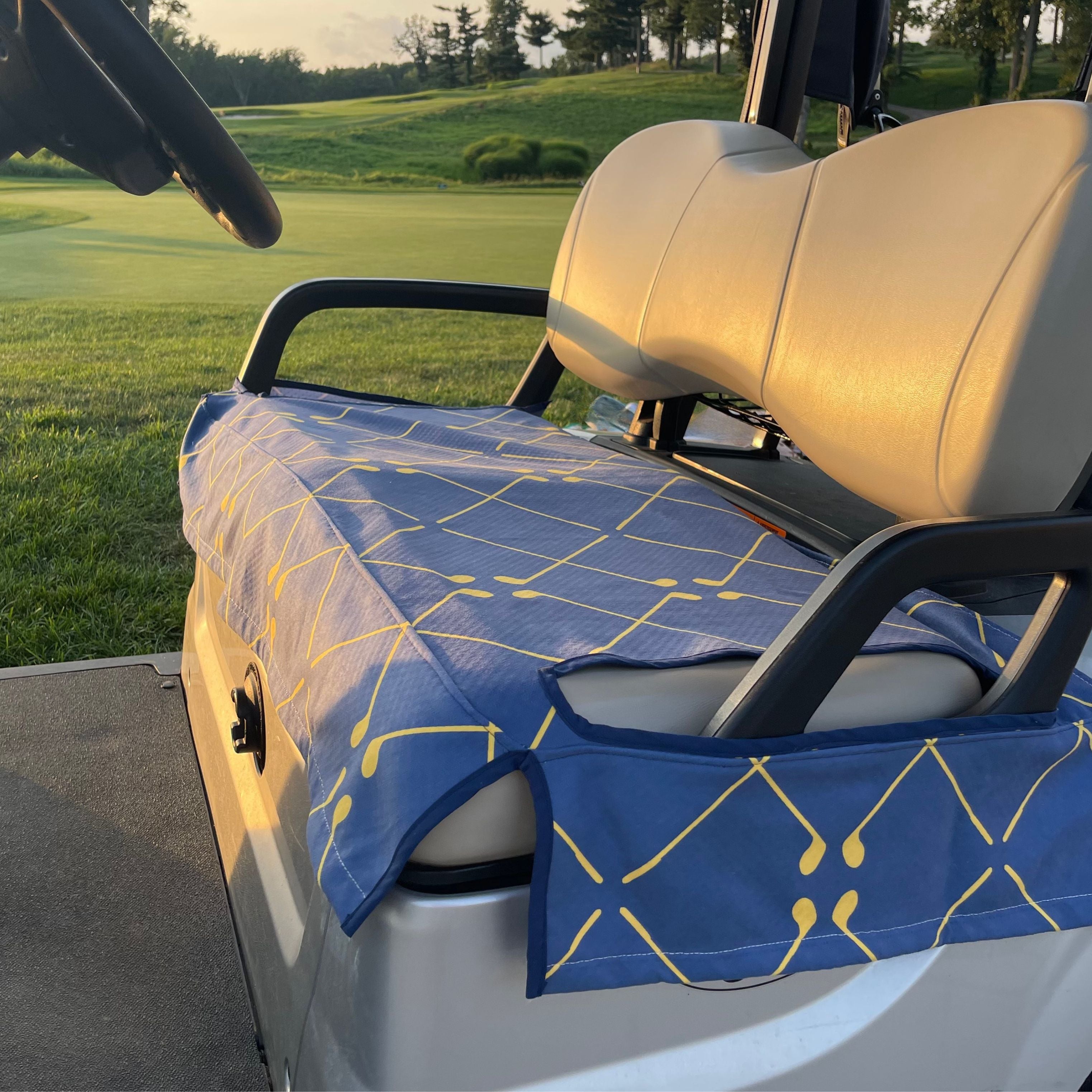 Golf Cart Slip On Bottom Seat Cover With Armrest Openings