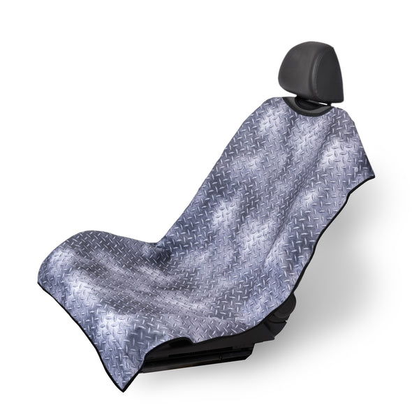 Gray Diamond Plate Waterproof Seat Cover