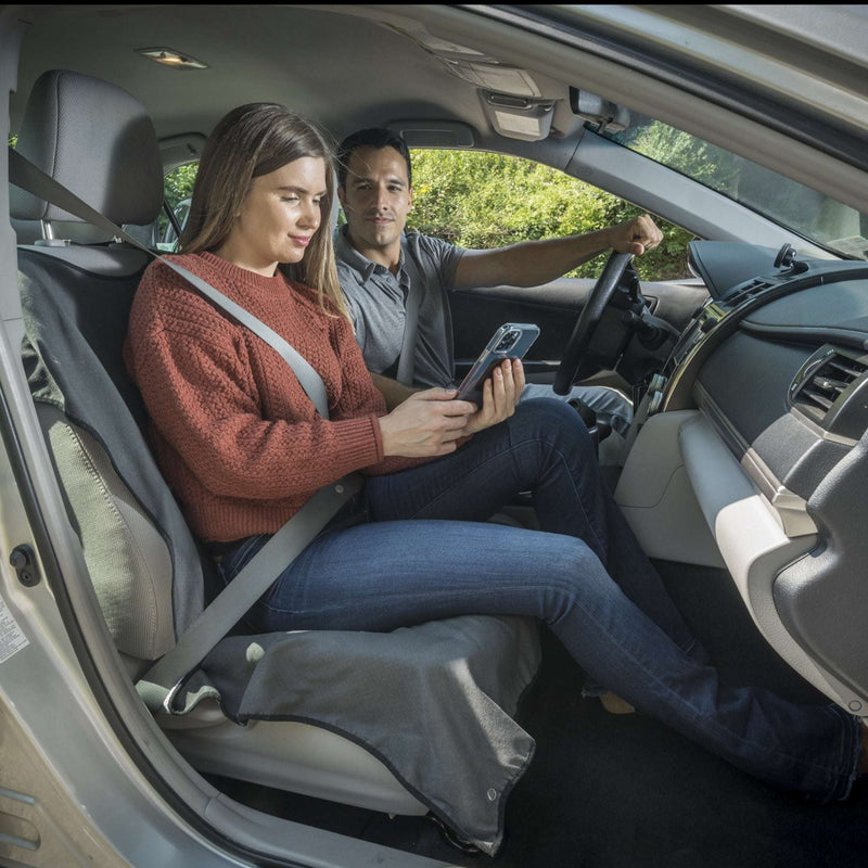 Couple Sitting In Car On SeatSpin Black Quick-Dry Car Seat Cover