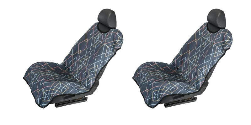 SeatSpin:Two For The Road,Geometric Grid On Gray