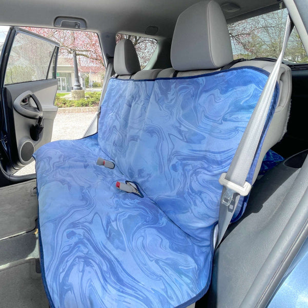 Cool Blue Marble Bench Seat Cover For Cars From SeatSpin