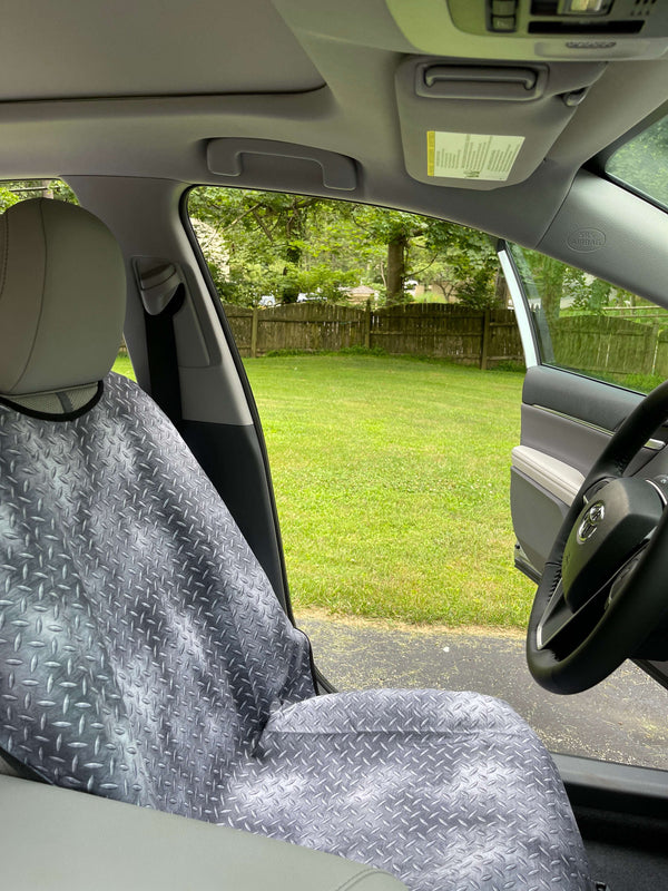 SeatSpin:Gray Diamond Plate Waterproof Seat Cover