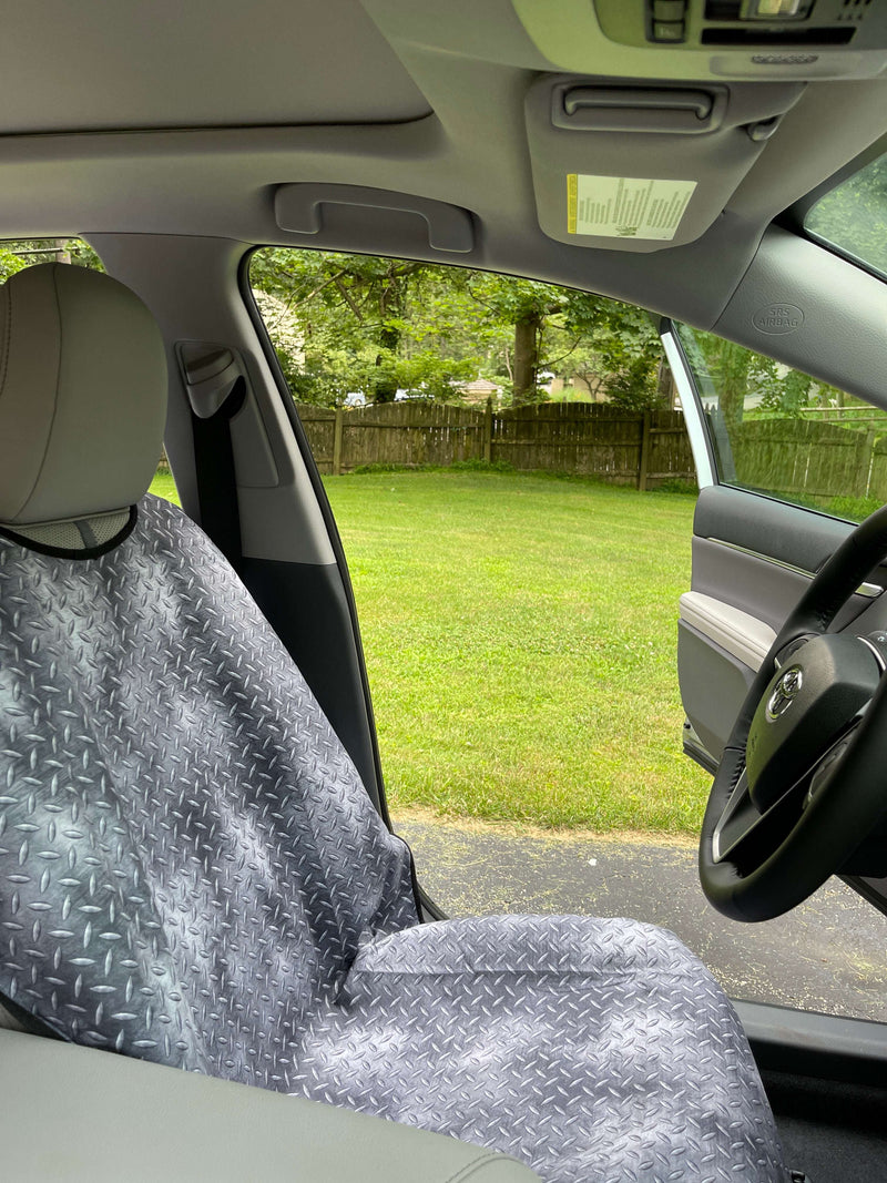 Gray Diamond Plate Waterproof Seat Cover – SeatSpin