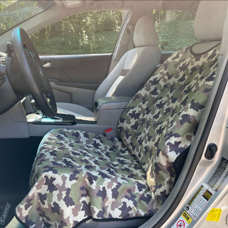 Quick Dry Woodland Camo Car Seat Cover