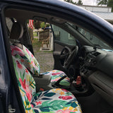 Red, Pink, Yellow and Green Bohemian Floral Print Quick-Dry Car Seat Cover From SeatSpin