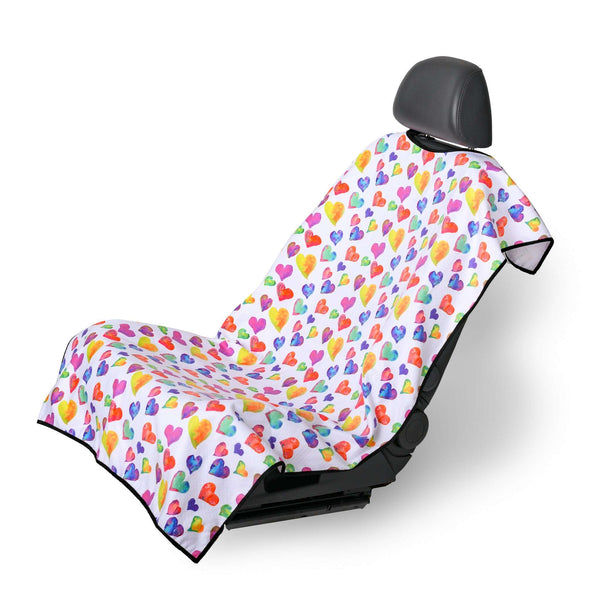 SeatSpin:Watercolor Hearts Car Seat Cover