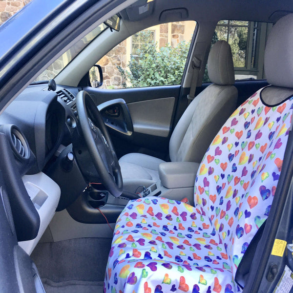 SeatSpin:Watercolor Hearts Car Seat Cover